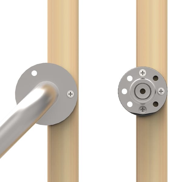 Illustration of how the 9 hole flange lets you install the product easier