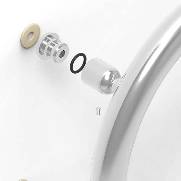 Illustration of how the Invisia grab bar accessories install to the wall